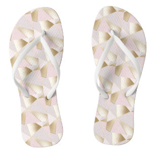 Rosa Gold Geometrisch Flip Flops