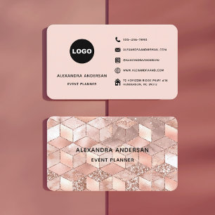 Rosa Gold geometrischer Sechseck-Stylist Visitenkarte