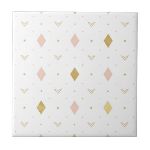 Rosa Gold Geometrisches Muster Fliese