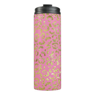 Rosa Gold Glam Leopard Print Thermosbecher