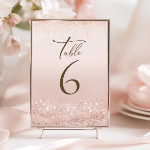 Rosa Gold Glitter 90. Geburtstag Tischnummern