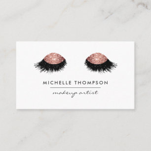 Rosa Gold Glitter Augen Visitenkarte