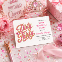 Rosa Gold Glitter Dirty Thirty 30. Geburtstag
