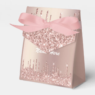 Rosa Gold Glitter Gefallen- oder Geschenkschachtel