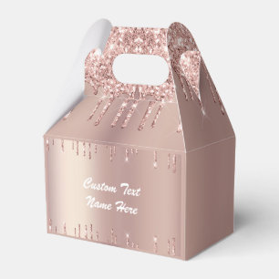Rosa Gold Glitter Geschenkboxen mit individueller  Geschenkschachtel