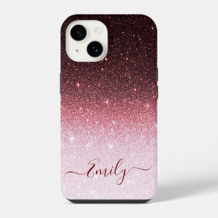 Rosa Gold Glitter Gradient iPhone 14 Hülle