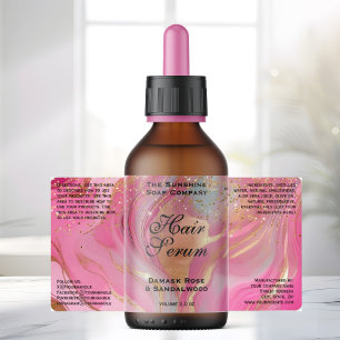 Rosa Gold Glitter Kosmetik-Tropfflaschen-Etikett