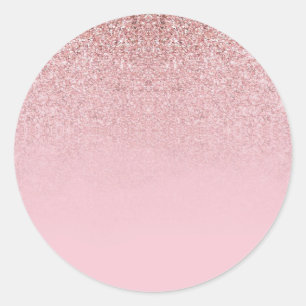 Rosa Gold Glitter Leer Vorlage Text Hinzufügen Mod Runder Aufkleber