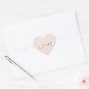 Rosa Gold Glitter Liebe Herz-Aufkleber
