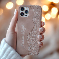 Rosa Gold Glitter-Rahmen-Monogramm-Name