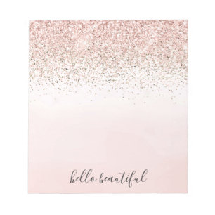 Rosa Gold Glitter Schimmer Ombre Notizblock