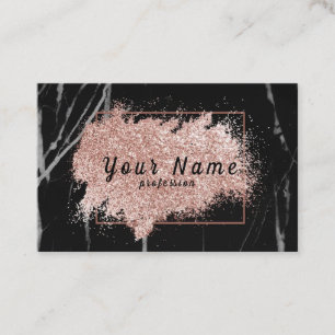 Rosa Gold Glitter Schwarz Marmor Hintergrund Vekto Visitenkarte