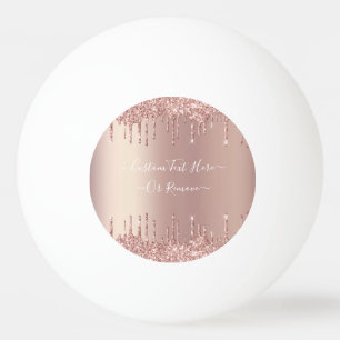 Rosa Gold Glitter Tischtennisball mit individuelle