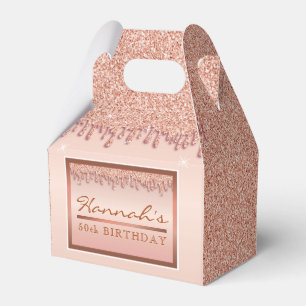 Rosa Gold Glitter-Tropf-Geburtstagsgeschenkbox Geschenkschachtel