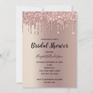 Rosa Gold Glitter-Tropf Glamouröser Trendiger Brau Einladung