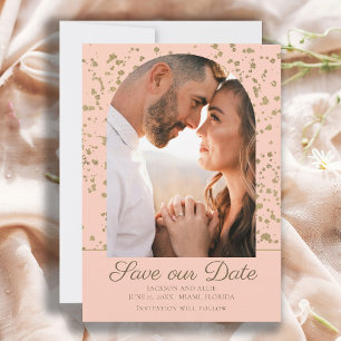 Rosa Gold Glitterbogen-Dom Foto-Hochzeit Save The Date