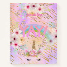 Rosa Gold Glitzer Einhorn Face Girls Motivierend