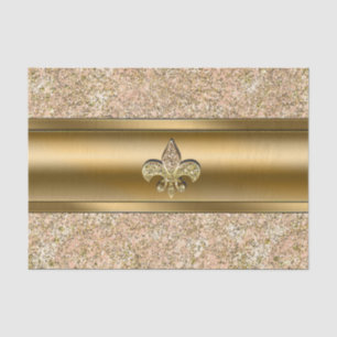 Rosa & Gold Glitzer Fleur-de-Lis Party Seidenpapier