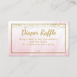 Rosa Gold Glitzer Girls Diaper Raffeln Tickets Begleitkarte