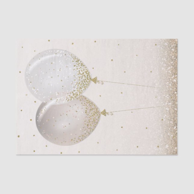 Rosa Gold Glitzer Party Balloons Funkelnd Seidenpapier (Vorderseite)