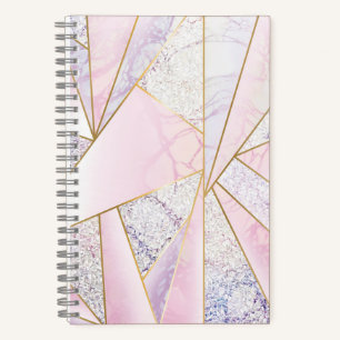 Rosa Gold Glitzer wie Sketchbook Marble Elegance Notizbuch