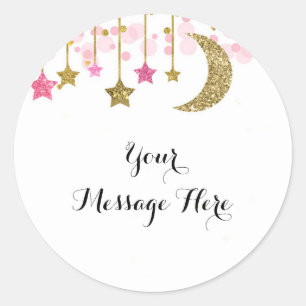 Rosa Gold glitzernder Danke-Aufkleber Runder Aufkleber