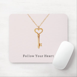 Rosa Gold Herz Kette Mousepad
