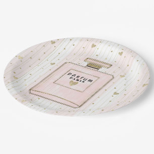 Rosa & Gold Herzen Paris Parfum Chic Mode Pappteller