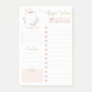Rosa Gold Klemmbrett Tägliche Planungs-To-Do-Liste Post-it Klebezettel