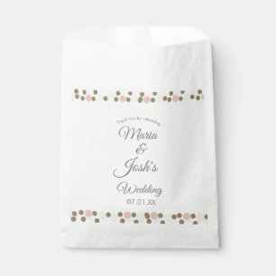 Rosa Gold Konfetti Punkte Rand Hochzeit Geschenktütchen
