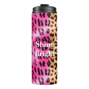 Rosa Gold Leopardenprint Thermosbecher