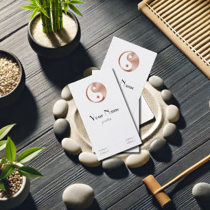 Rosa Gold Look Yin Yang -vertikal Visitenkarte