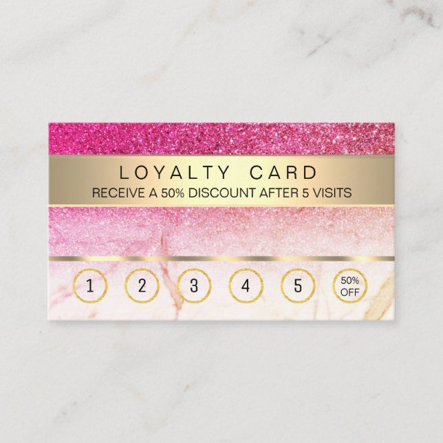 Rosa Gold Loyalty Card Salon Makeup Künstler Treuekarte (Vorderseite)