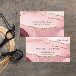 Rosa Gold Marmor Agate Beauty Business Cards Visitenkarte