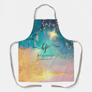 Rosa Gold-Marmor-Geschäftspersonal Einheitliches  Schürze