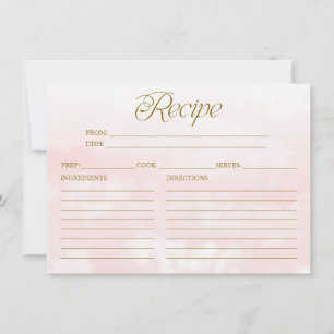 Rosa Gold Moderne Cloud Brautschmaus Rezeptkarte Einladung