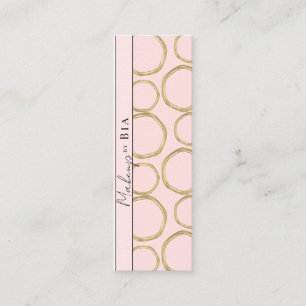 Rosa & Gold Moderne Glamour Elegante Kreise Mini Visitenkarte