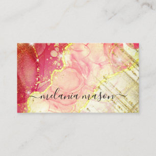 Rosa Gold Modernes flüssiges Wasser Alkohol Alkoho Visitenkarte