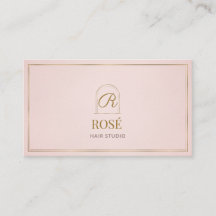 Rosa Gold Monogramm Friseur Salon Geschäft