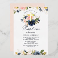 Rosa Gold Navy Blumentaufen