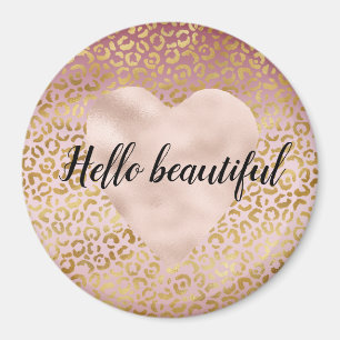 Rosa Gold Ombre Leopard Print Magnet
