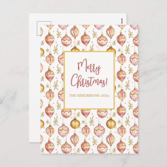 Rosa Gold Ornamente Weihnachten (Vorne/Hinten)