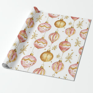 Rosa Gold Ornamente Weihnachten Geschenkpapier