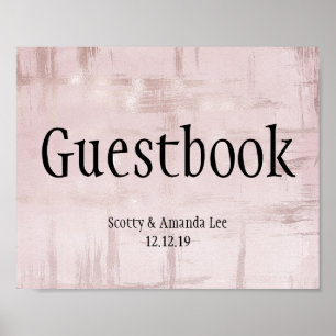 Rosa Gold & Pink anpassbare Hochzeitsschilder Poster
