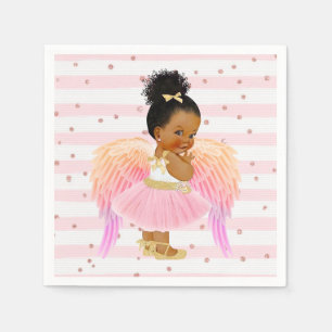 Rosa Gold Princess Ballerina Baby Dusche/Geburtsta Serviette