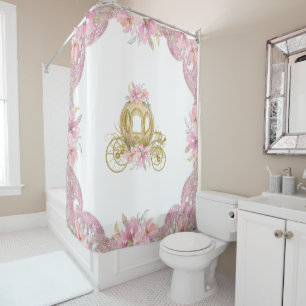 Rosa Gold Princess Carriage Duschvorhang