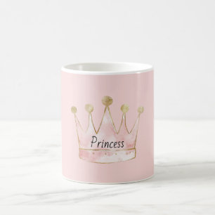 Rosa Gold Prinzessinnenkrone Kaffeetasse