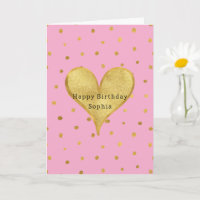 Rosa Gold Punkte Herz Geburtstag