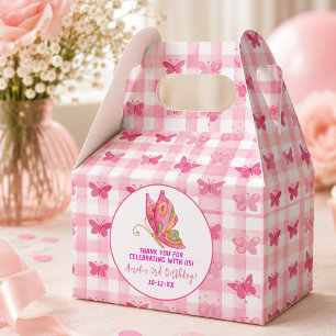 Rosa Gold Purpur elegante Schmetterling Mädchen Ge Geschenkschachtel