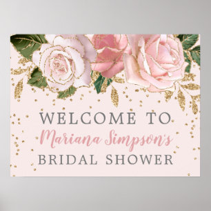 Rosa Gold Rose Brautparty Poster
